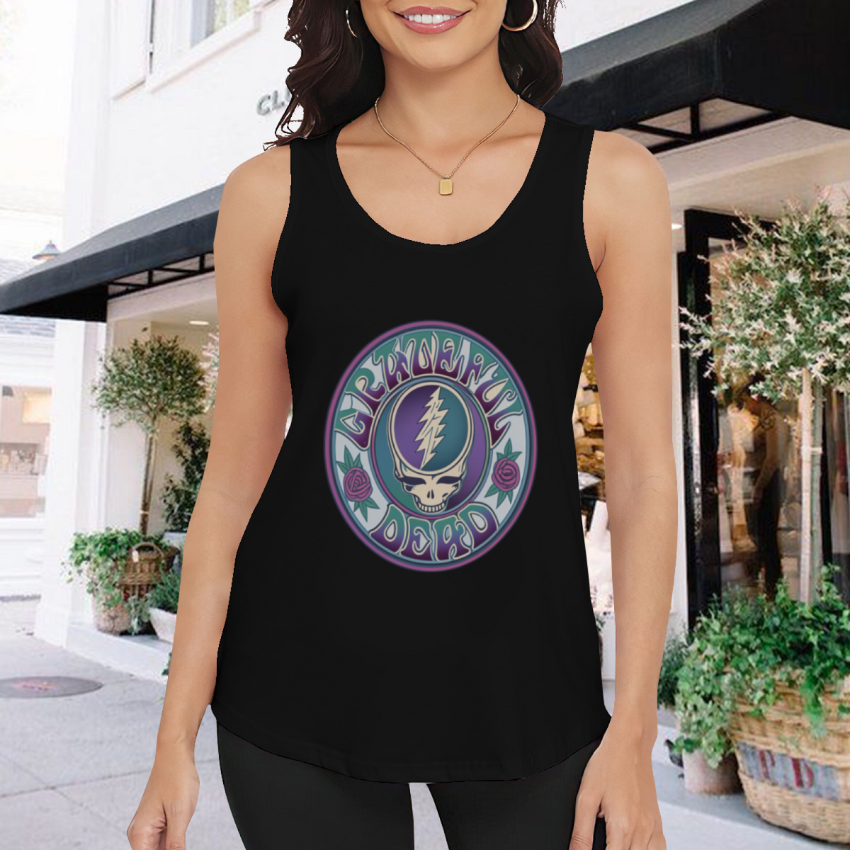 Grateful Dead Batik Steal Your Face graphic tank top product image