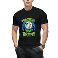 Teachers Love Brains Zombie Halloween Graphic T-Shirt
