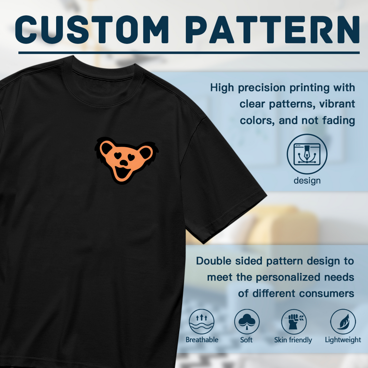 Grateful Dead Granite Heather Bear Ear graphic T-shirt product image