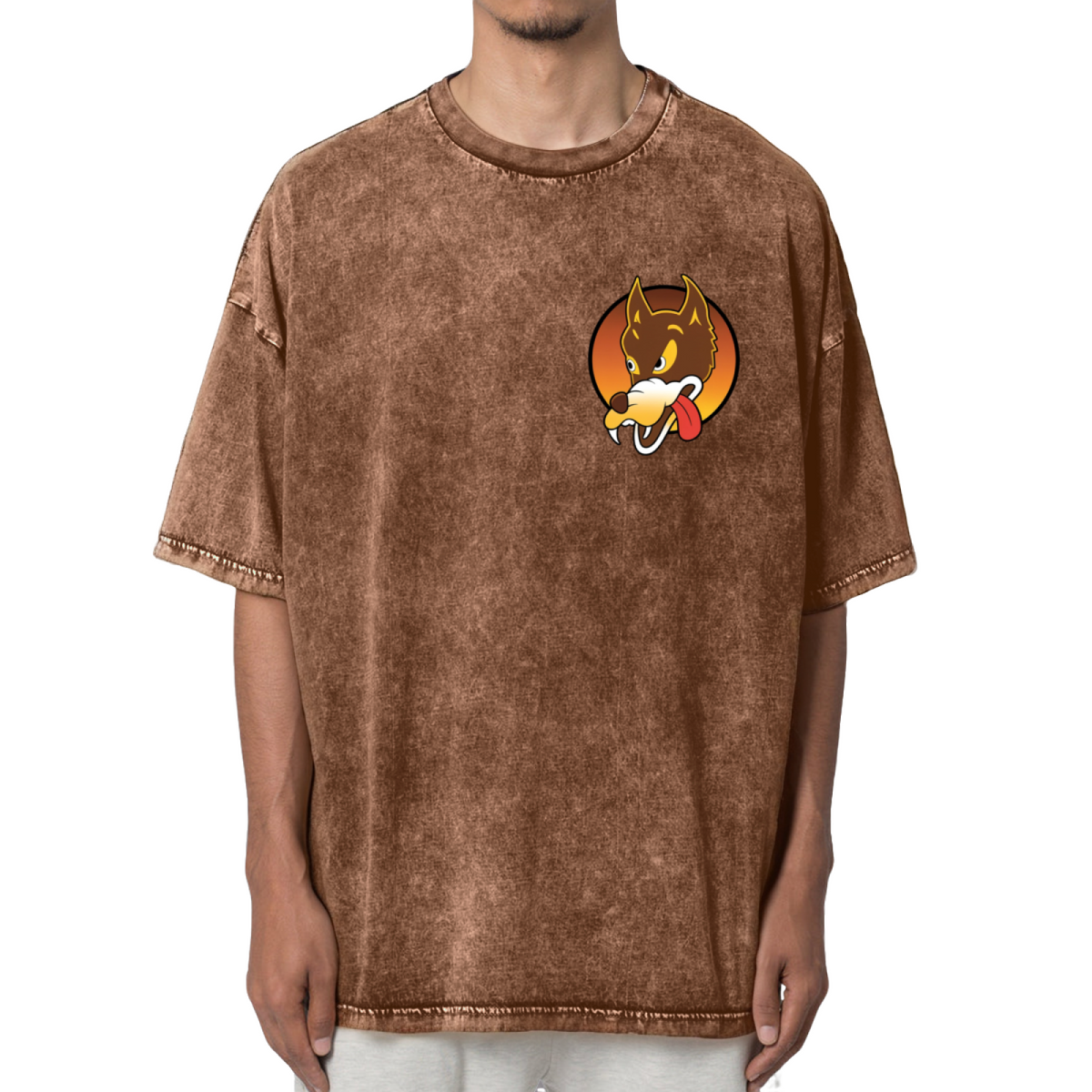 Grateful Dead Jerry Garcia - Wolf Guitar Emblem Washed Graphic T-Shirt