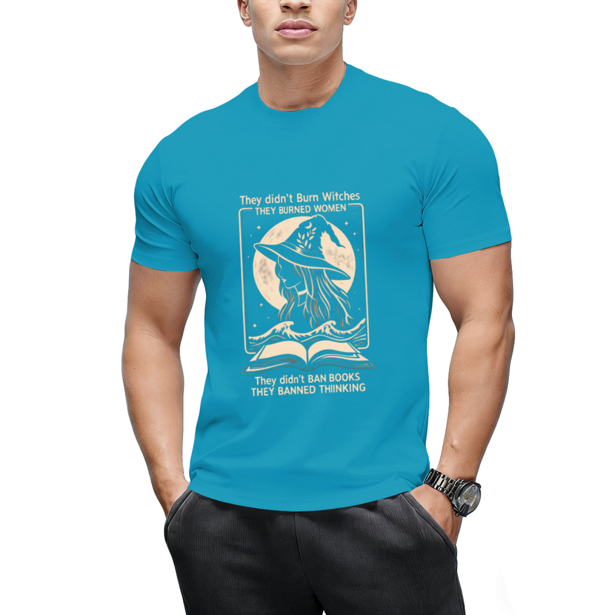 They Didn't Burn Witches They Didn't Ban Books , They Banned Thinking Graphic T-Shirt