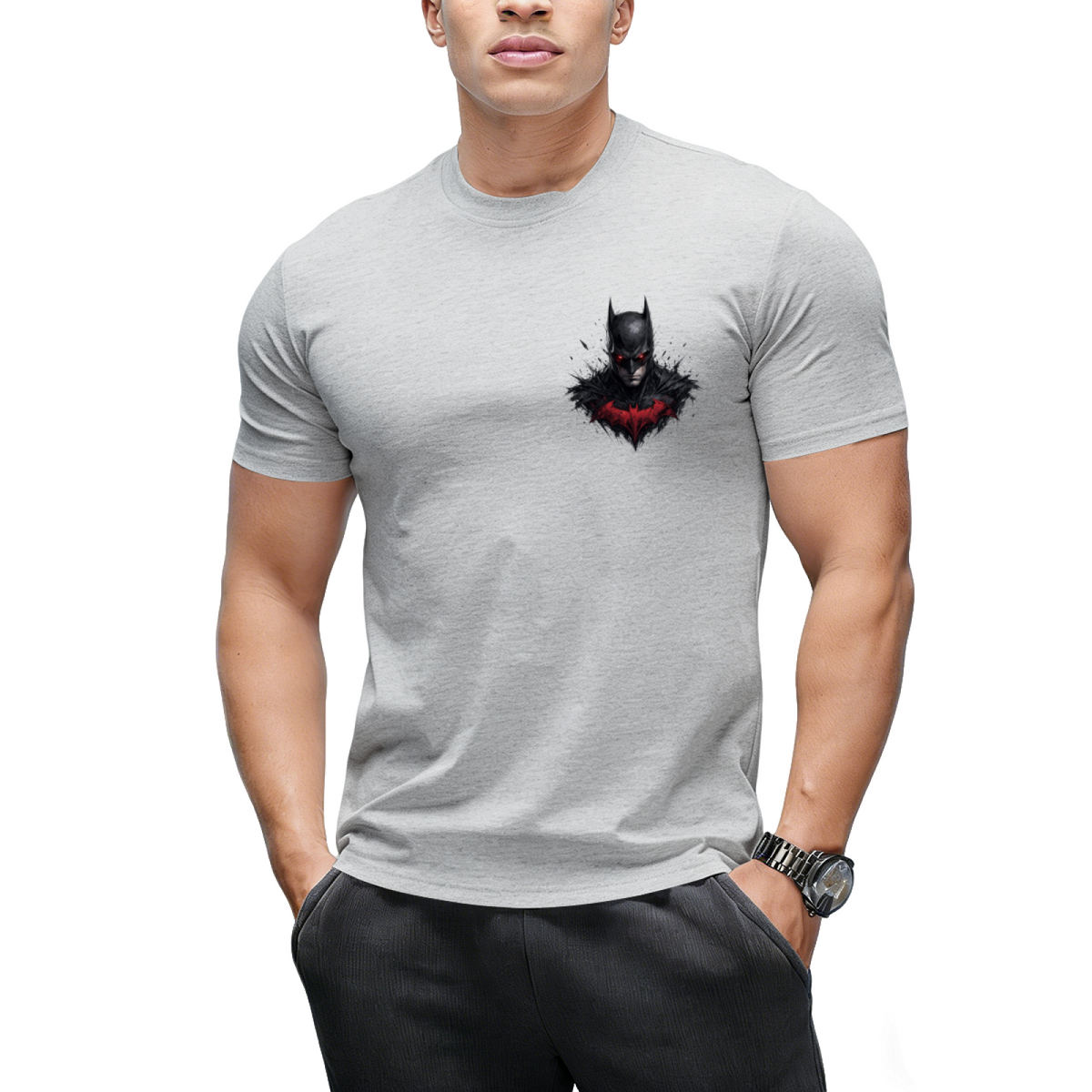 Custom Batman Chest Logo Tee - Retro Gotham Graphic Shirt