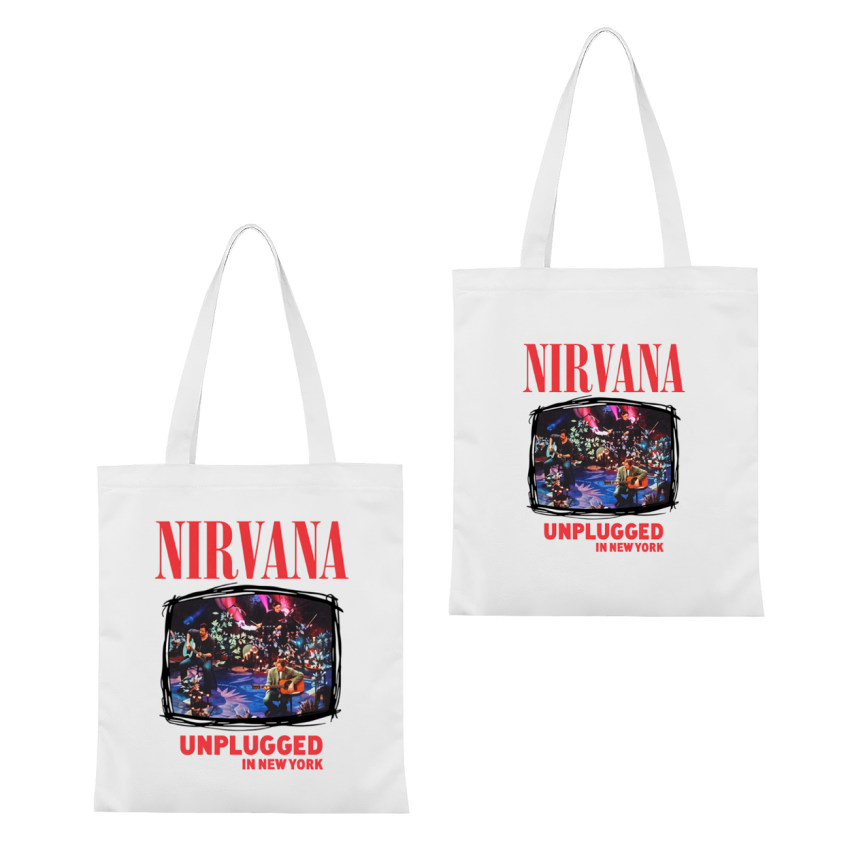 Nirvana Unplugged Flower Graphic Tote Bag