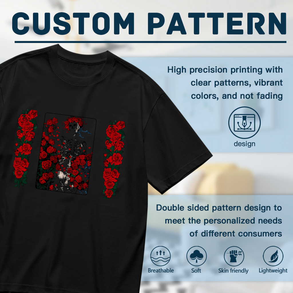 Grateful Dead Woodcut Wheel Roses graphic T-shirt product image