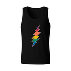Grateful Dead Blue with a colorful lightning bolt design on a white background graphic tank top product image