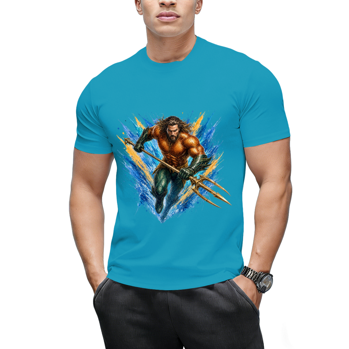 Trident in Motion Men's T-Shirt for Summer Getaways