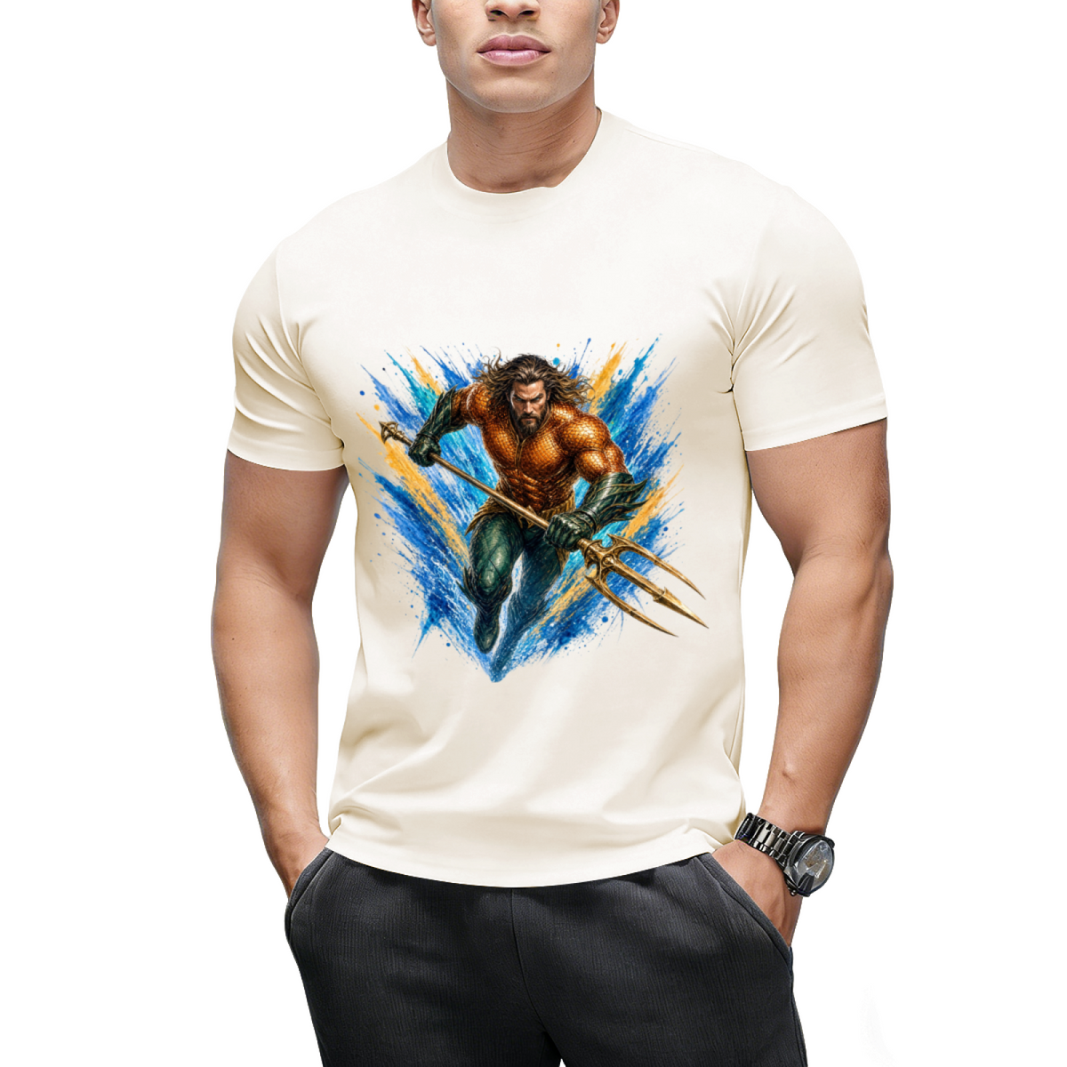 Trident in Motion Men's T-Shirt for Summer Getaways