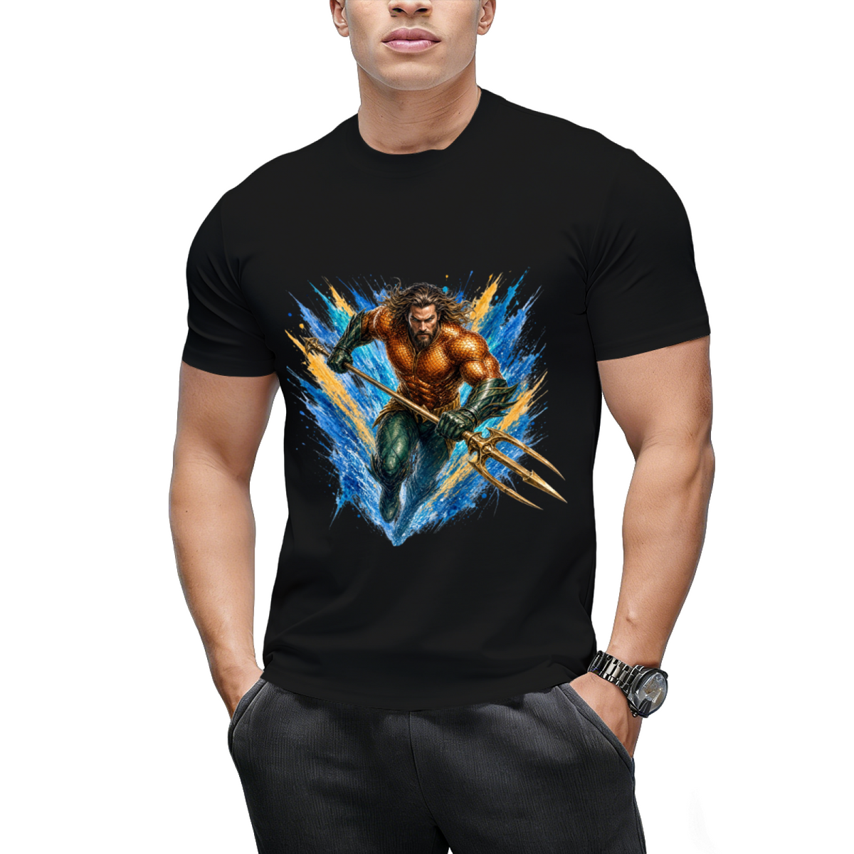 Trident in Motion Men's T-Shirt for Summer Getaways