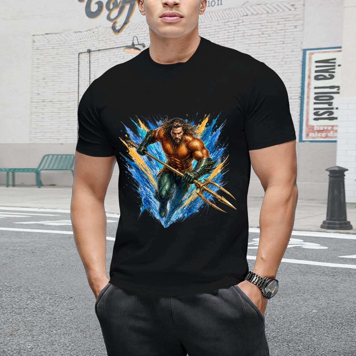 Trident in Motion Men's T-Shirt for Summer Getaways