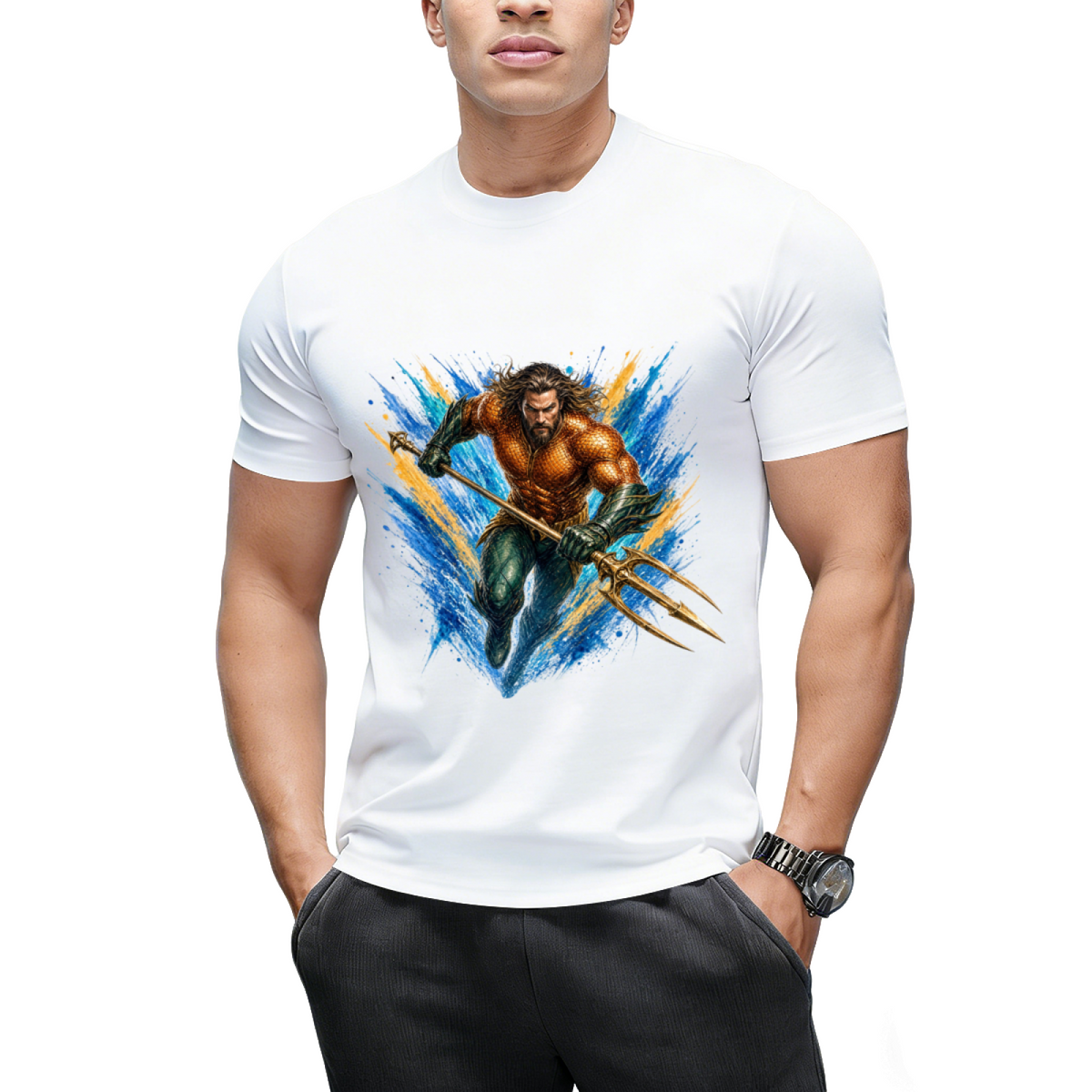 Trident in Motion Men's T-Shirt for Summer Getaways