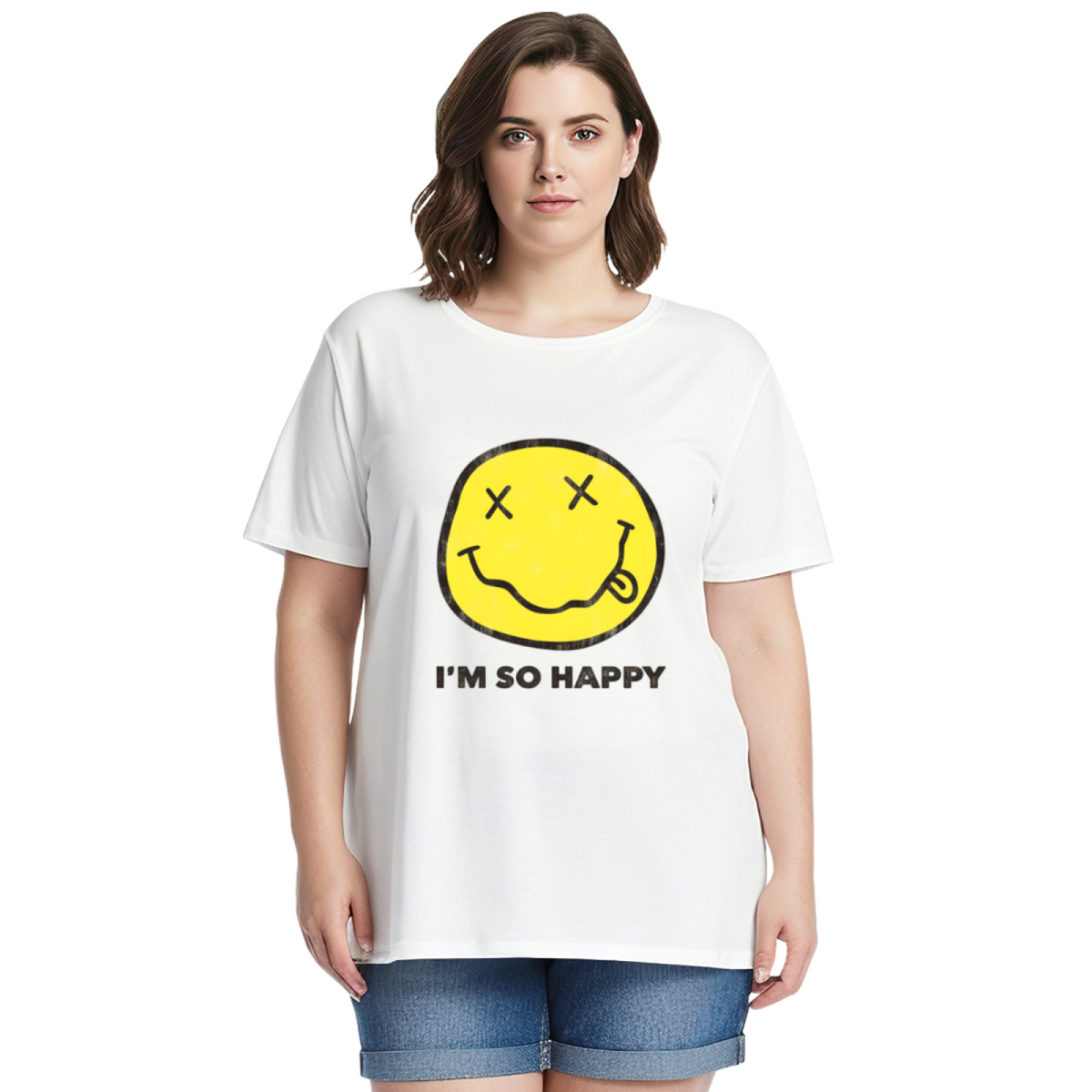 Nirvana I’m So Happy Smiley Graphic T-Shirt