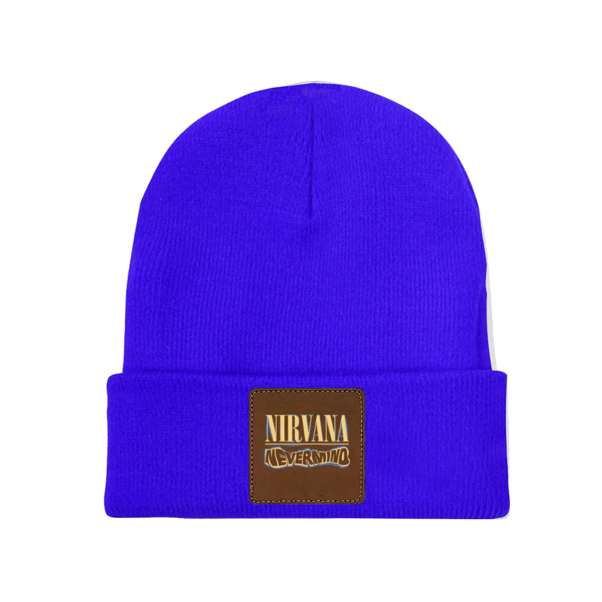 Nirvana Rough Sketch Square Patch Knit Beanie