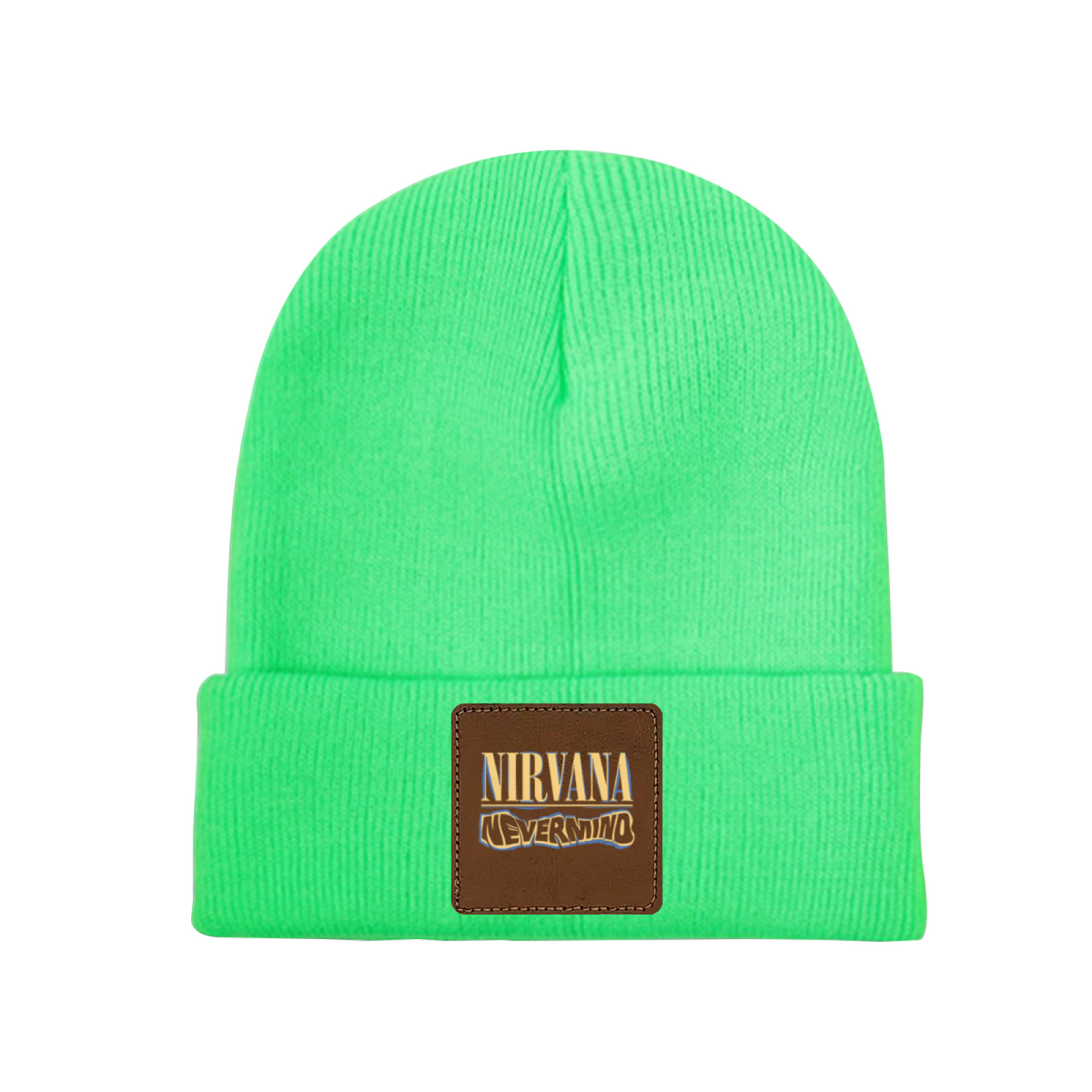 Nirvana Rough Sketch Square Patch Knit Beanie