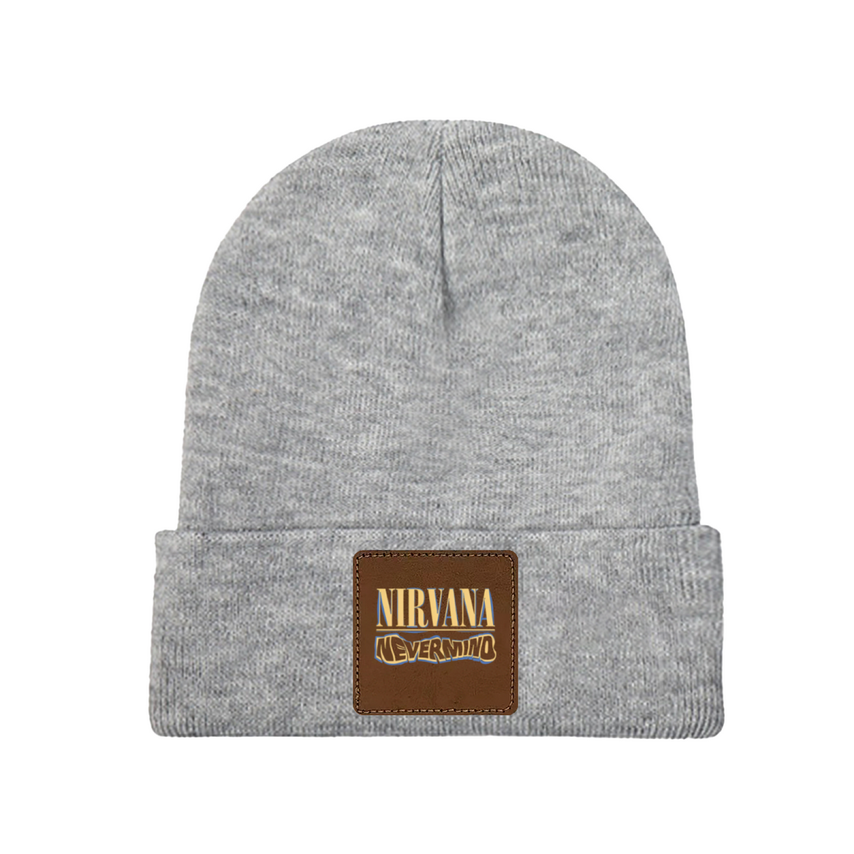 Nirvana Rough Sketch Square Patch Knit Beanie