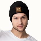 Nirvana Rough Sketch Square Patch Knit Beanie product image showing square-patch knit beanie design
