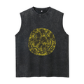 Nirvana Distressed Smiley Face Washed Tank Top — product image showing the a distressed-style Nirvana smiley-face emblem design