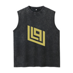 Grateful Dead washed graphic tank top with LPU Logo Black Front graphic