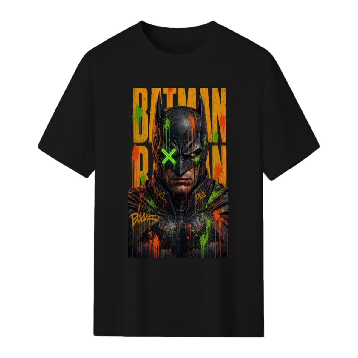 Neon Mask Graffiti Men's T-Shirt for Festival Nights