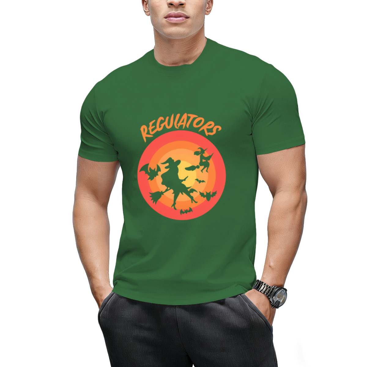 Regulators Mount Up, Funny Halloween Witch Graphic T-Shirt