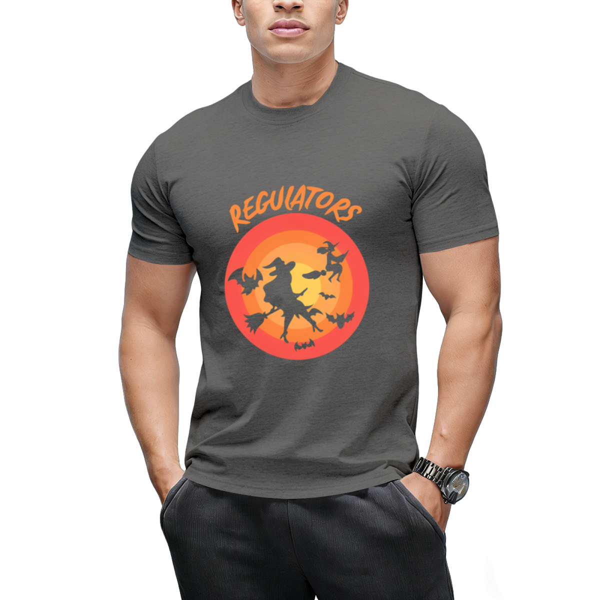 Regulators Mount Up, Funny Halloween Witch Graphic T-Shirt
