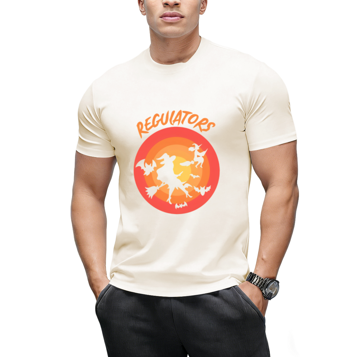Regulators Mount Up, Funny Halloween Witch Graphic T-Shirt
