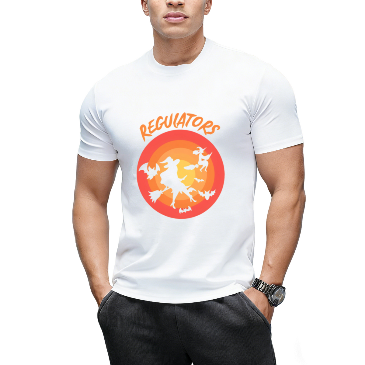 Regulators Mount Up, Funny Halloween Witch Graphic T-Shirt