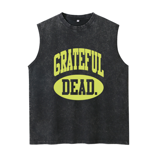 Grateful Dead washed graphic tank top with Collegiate graphic