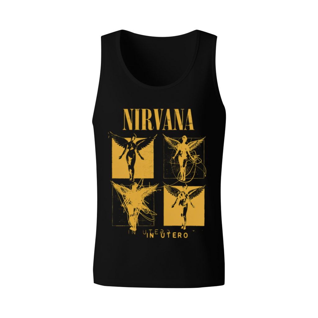 Nirvana In Utero Four Panel Yellow Angel Tank Top product image featuring four-panel yellow In Utero angel