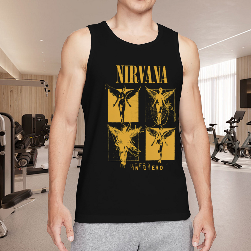Nirvana In Utero Four Panel Yellow Angel Tank Top product image featuring four-panel yellow In Utero angel