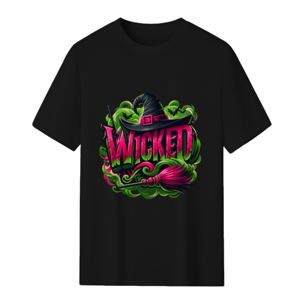 Wicked Pink and Green Witch Graphic T-Shirt