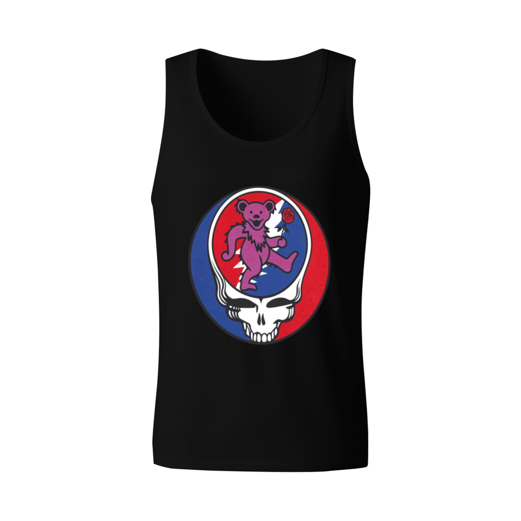 Grateful Dead Purple Bear with Rose Baseball graphic tank top product image