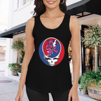 Grateful Dead Purple Bear with Rose Baseball graphic tank top product image