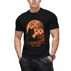 Salem 1692 Black Cat and Pumpkin Graphic T-Shirt