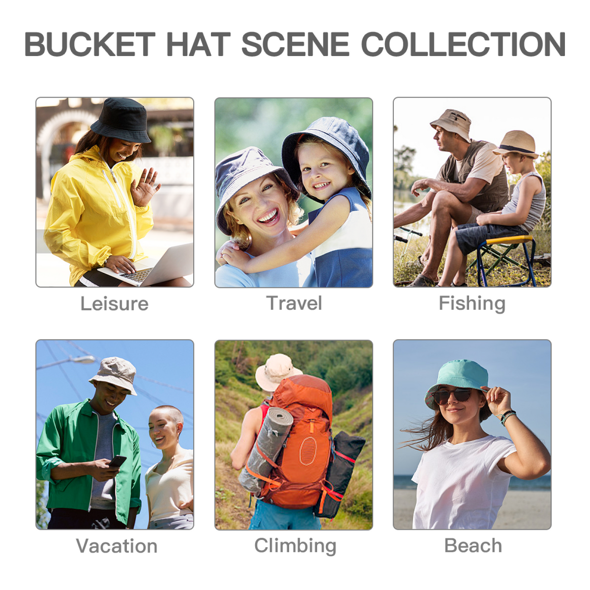Adult bucket hat featuring distressed Nirvana smiley graphic