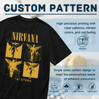 Nirvana In Utero Four Panel Angel Graphic T-Shirt — product design preview of the artwork; a yellow angel image is arranged across four panels in this “In Utero” design