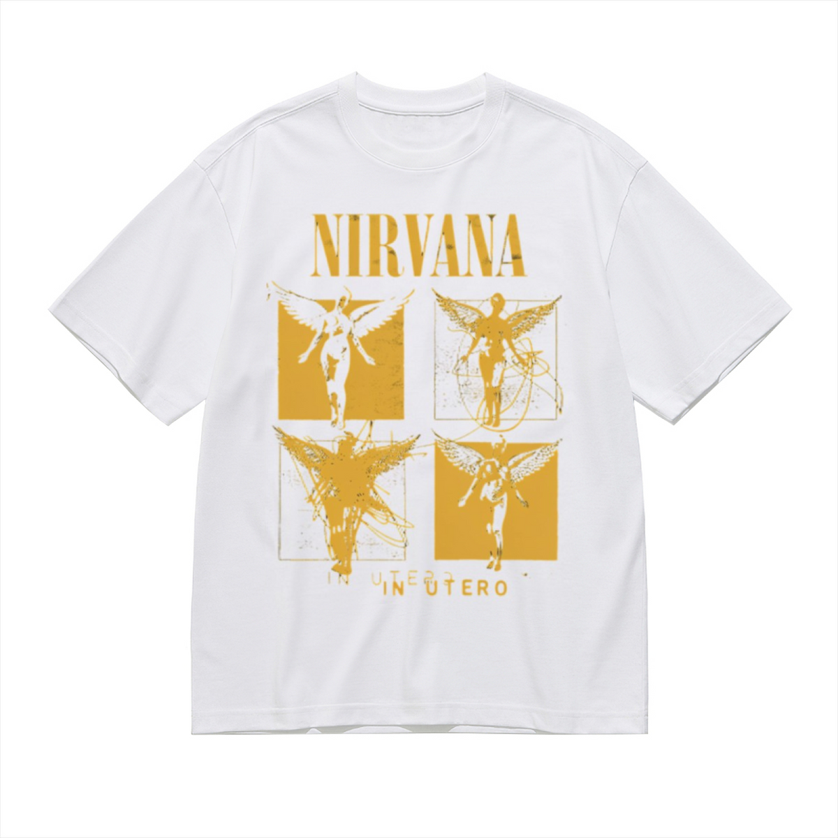 Nirvana In Utero Four Panel Angel Graphic T-Shirt