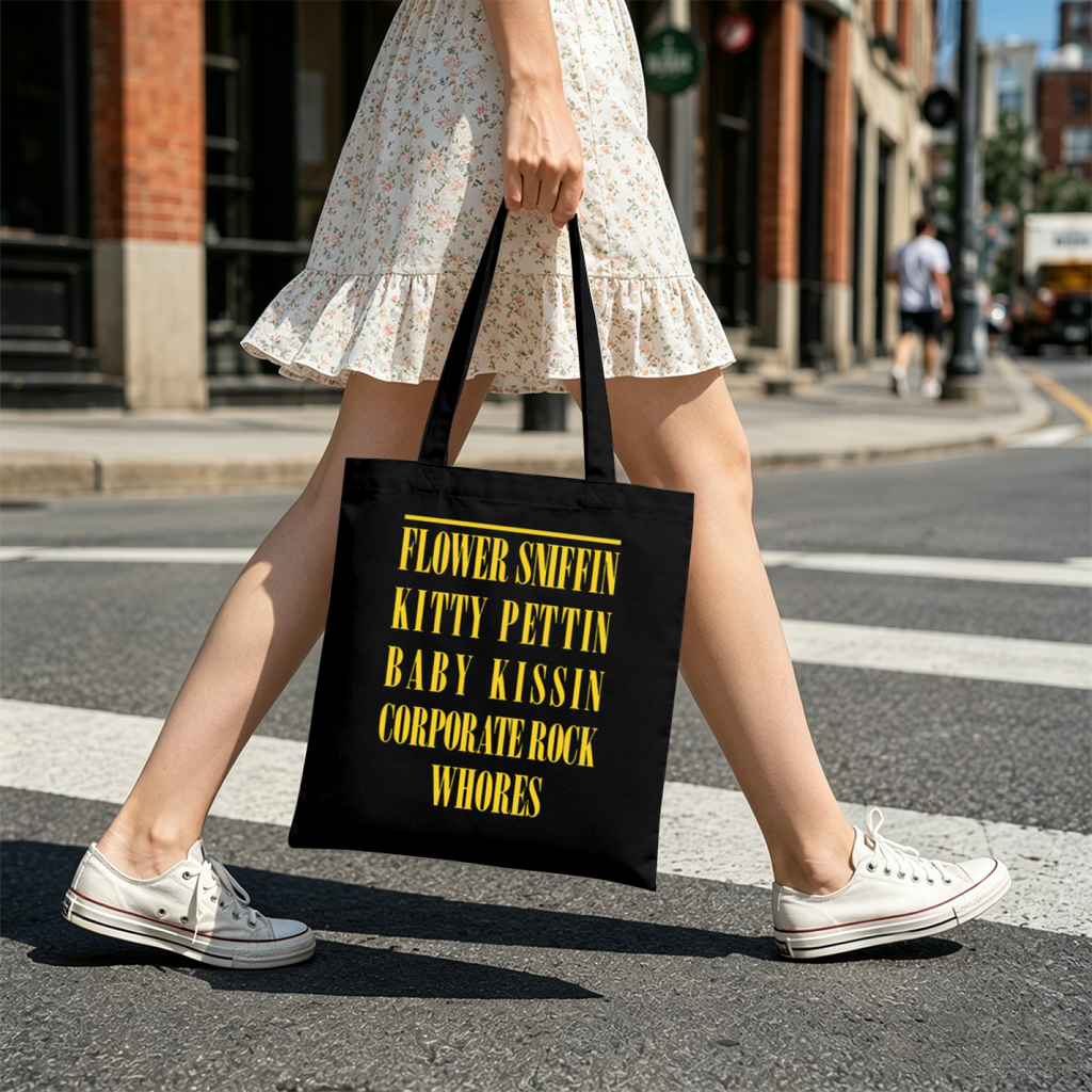 Nirvana Smiley Face Canvas Tote Bag — the Smiley Face motif associated with Nirvana