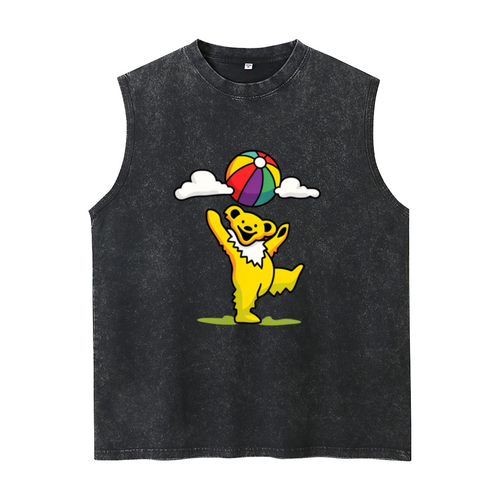Grateful Dead washed graphic tank top with Sunny Dancing Bear graphic