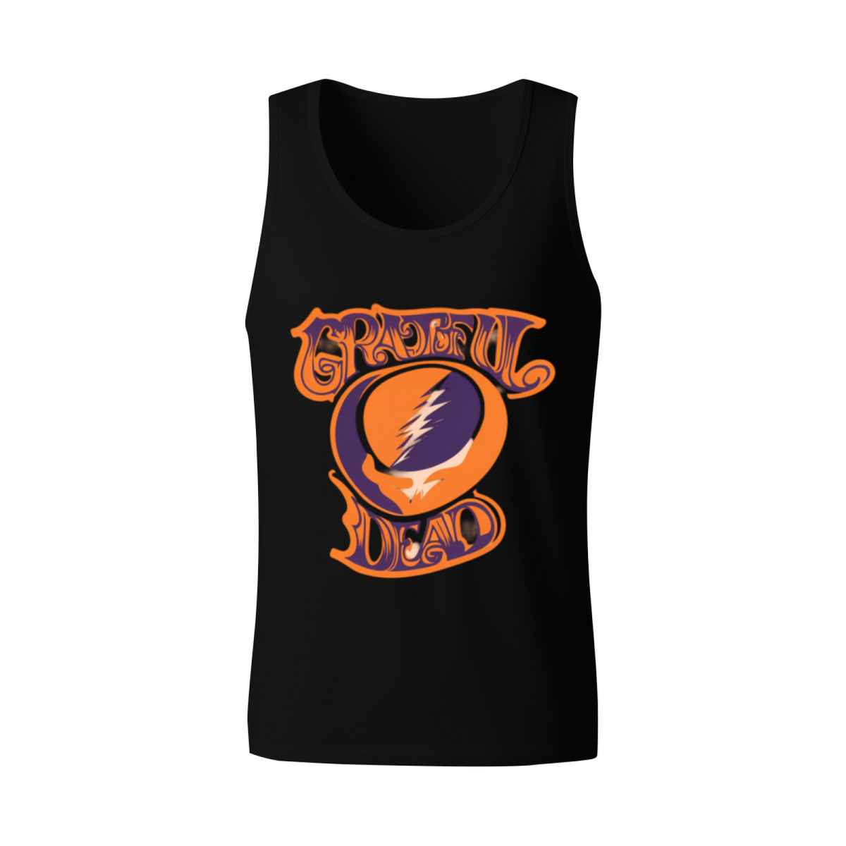 Grateful Dead Orange Purple Steal Your Face Baseball Raglan graphic tank top product image