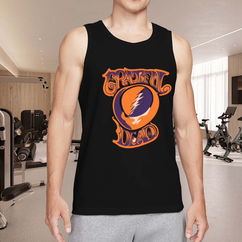 Grateful Dead Orange Purple Steal Your Face Baseball Raglan graphic tank top product image