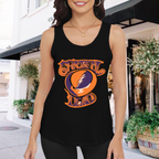 Grateful Dead Orange Purple Steal Your Face Baseball Raglan graphic tank top product image