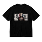 Punk Pigtail Newsprint Women's T-Shirt for Festival Wear