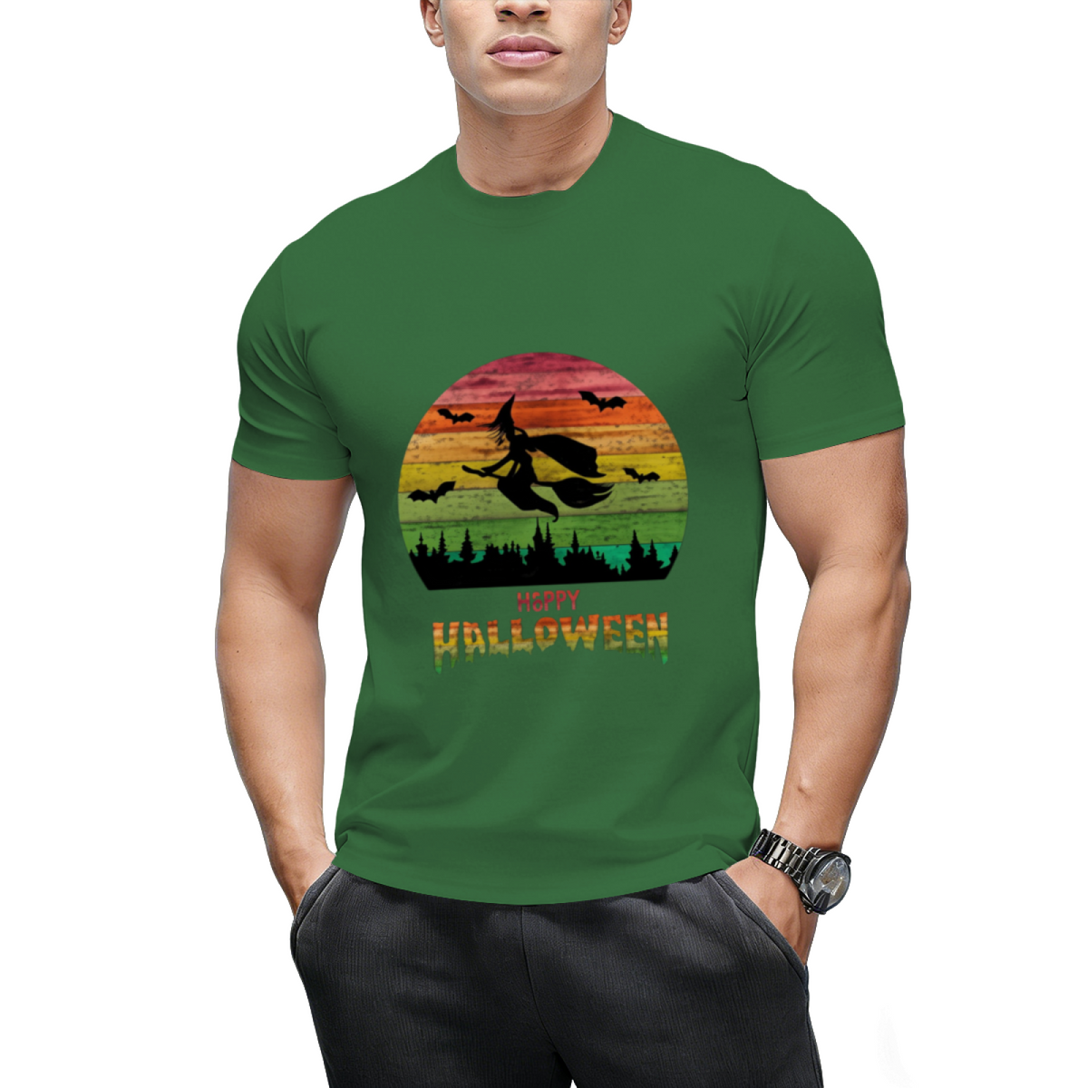 Vintage Halloween Witch Graphic T-Shirt