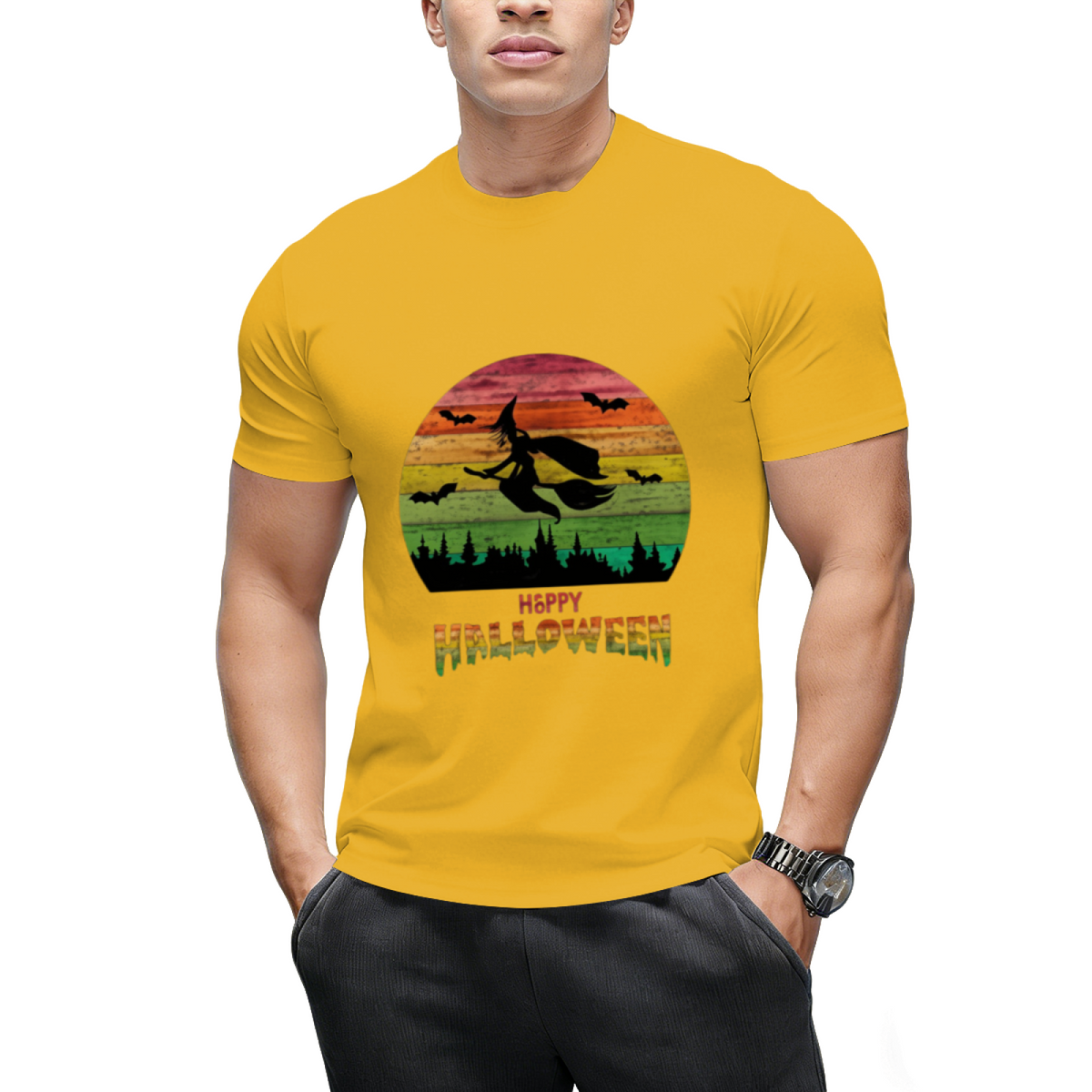 Vintage Halloween Witch Graphic T-Shirt