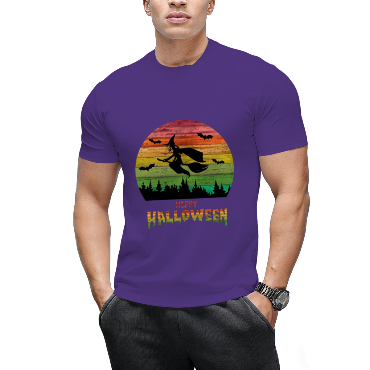 Vintage Halloween Witch Graphic T-Shirt