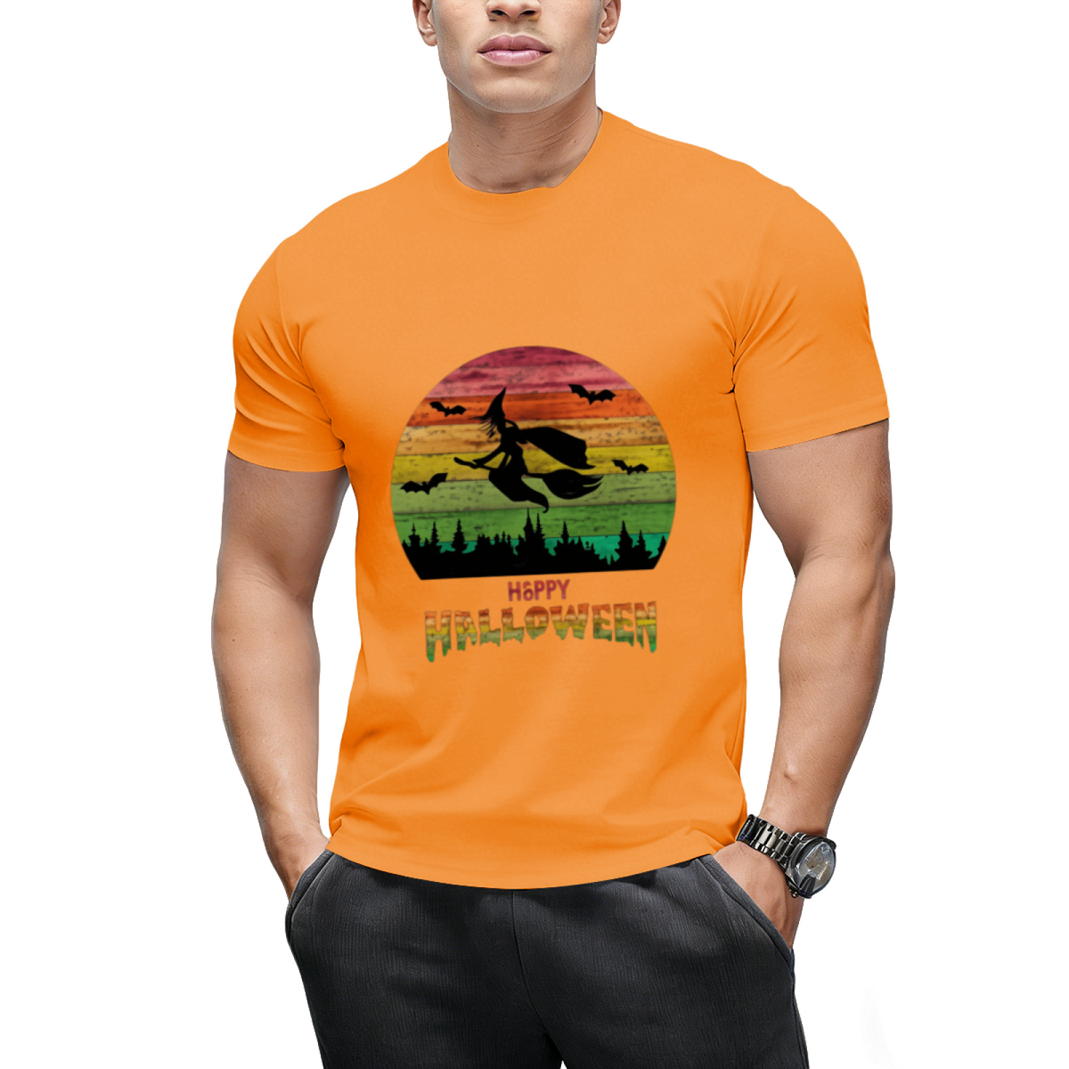 Vintage Halloween Witch Graphic T-Shirt