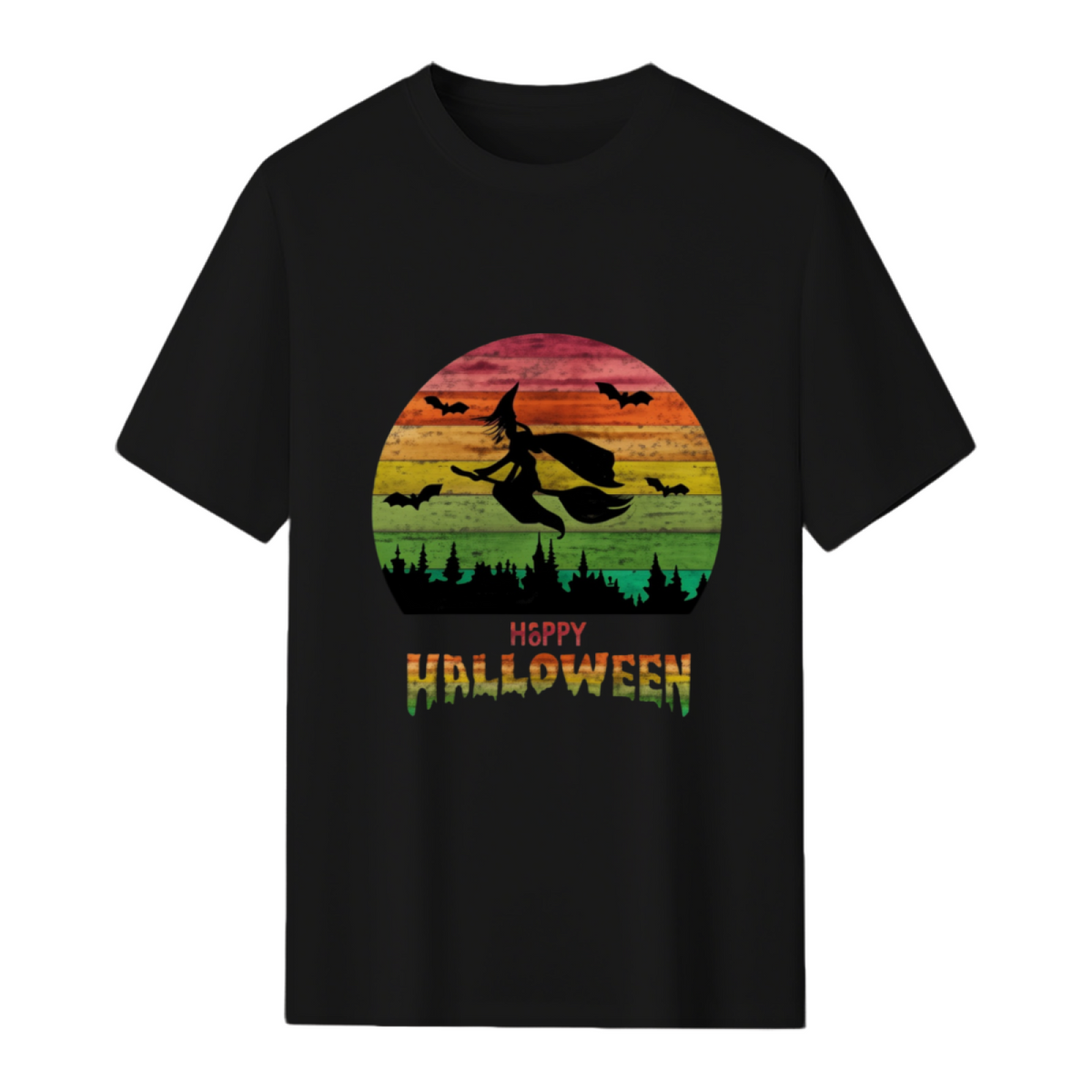 Vintage Halloween Witch Graphic T-Shirt