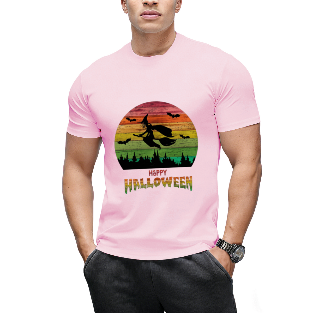 Vintage Halloween Witch Graphic T-Shirt