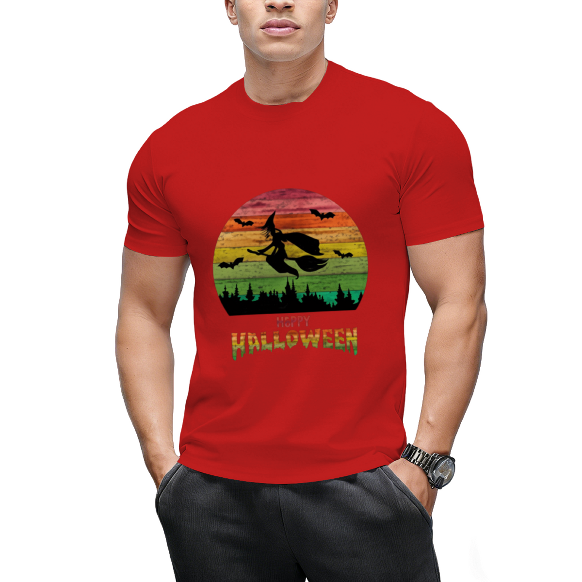 Vintage Halloween Witch Graphic T-Shirt
