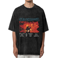 Nirvana Nevermind Concert Washed Graphic Tee in Black, product image showing a red concert-inspired Nevermind graphic featuring tracklist-style typography.
